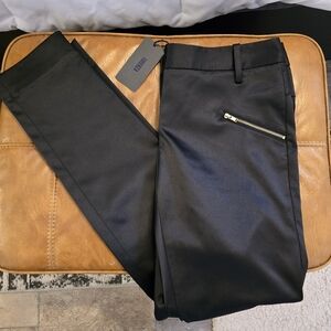 Forenza Black Skinny Pants with Gold Zipper Detail